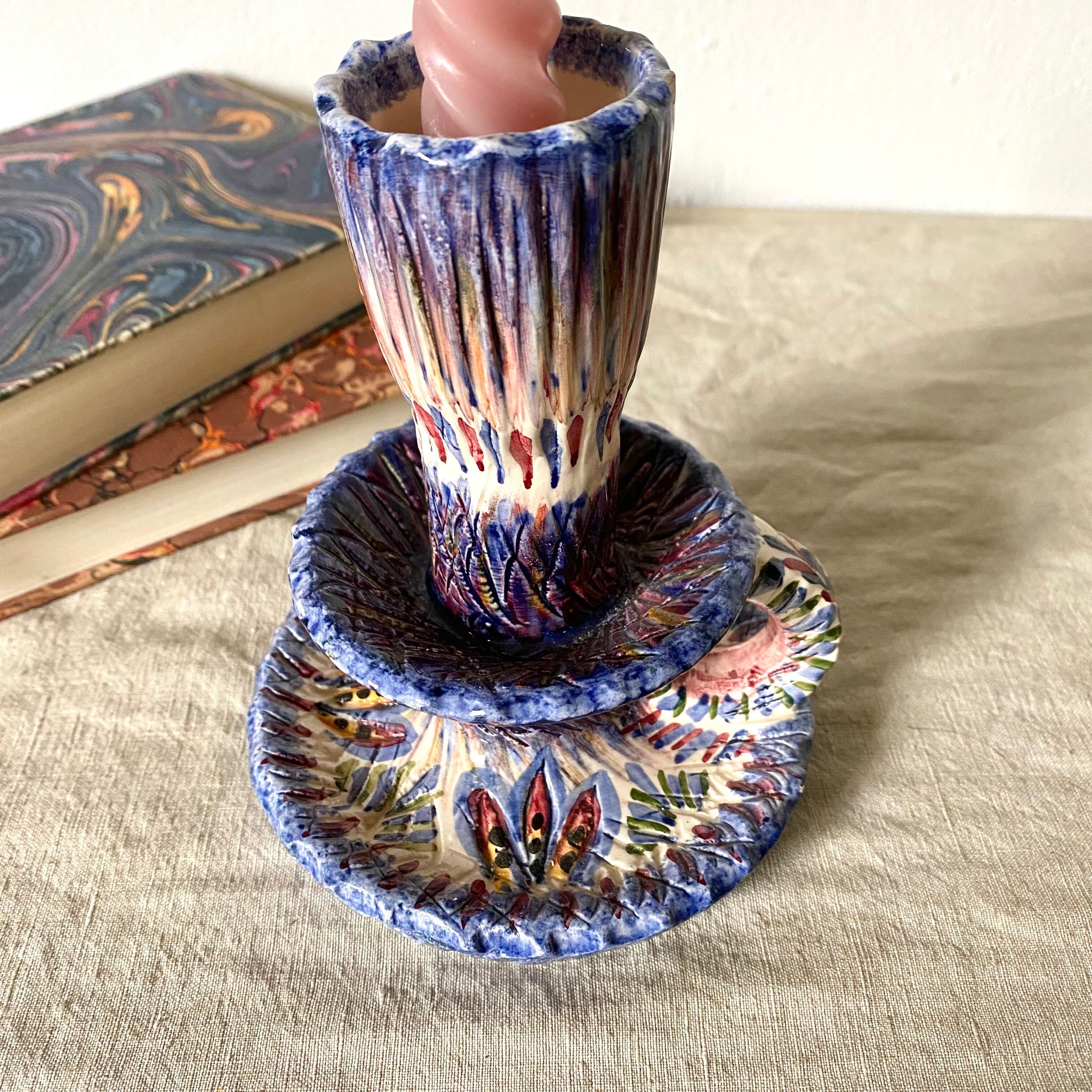 Brittany ceramic candle holder