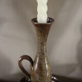 Vintage cellar rat pyrite stoneware candle holder