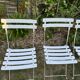 Set of 4 vintage folding chairs in metal and wood