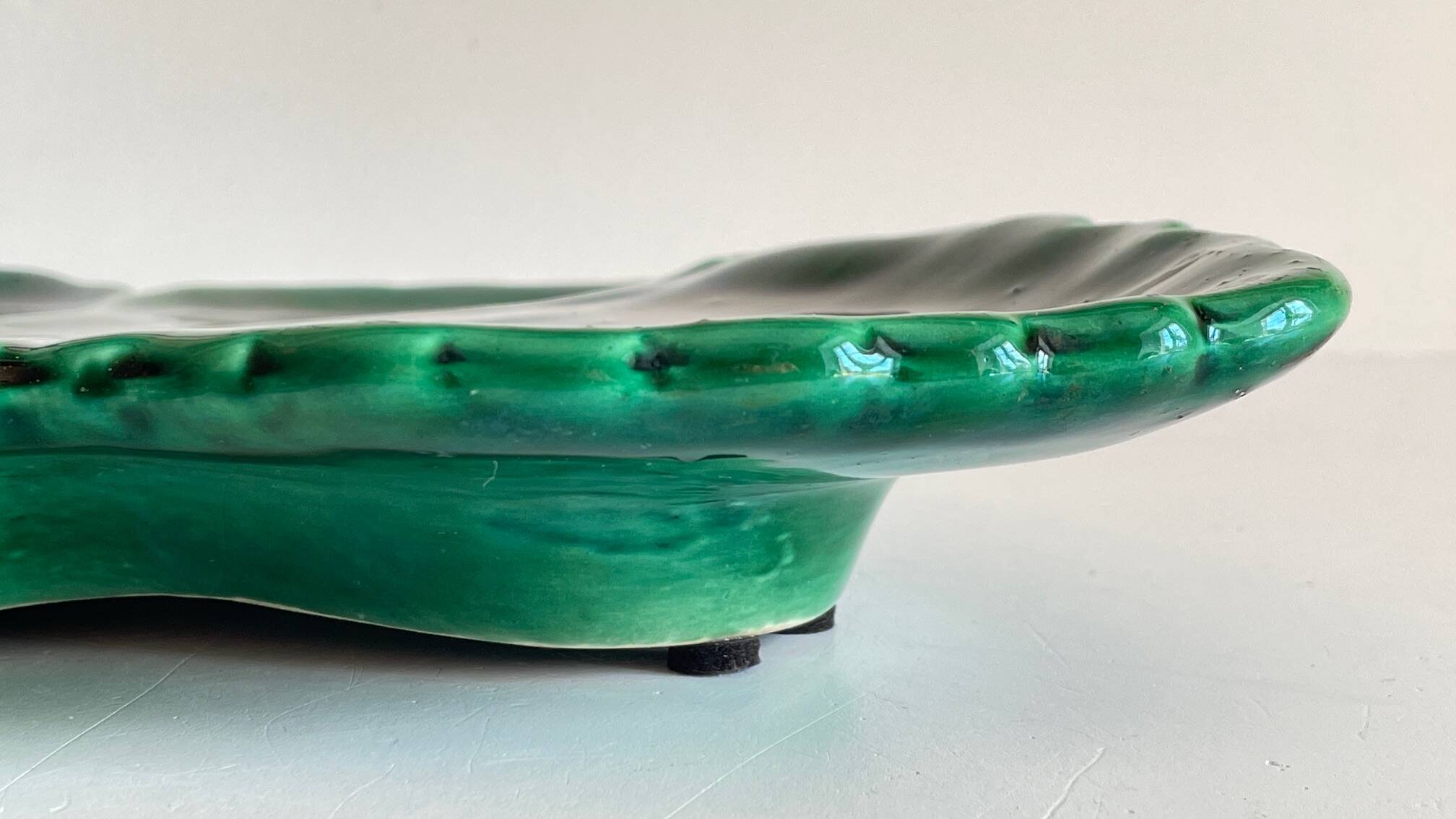 Vintage glazed ceramic slip dish
