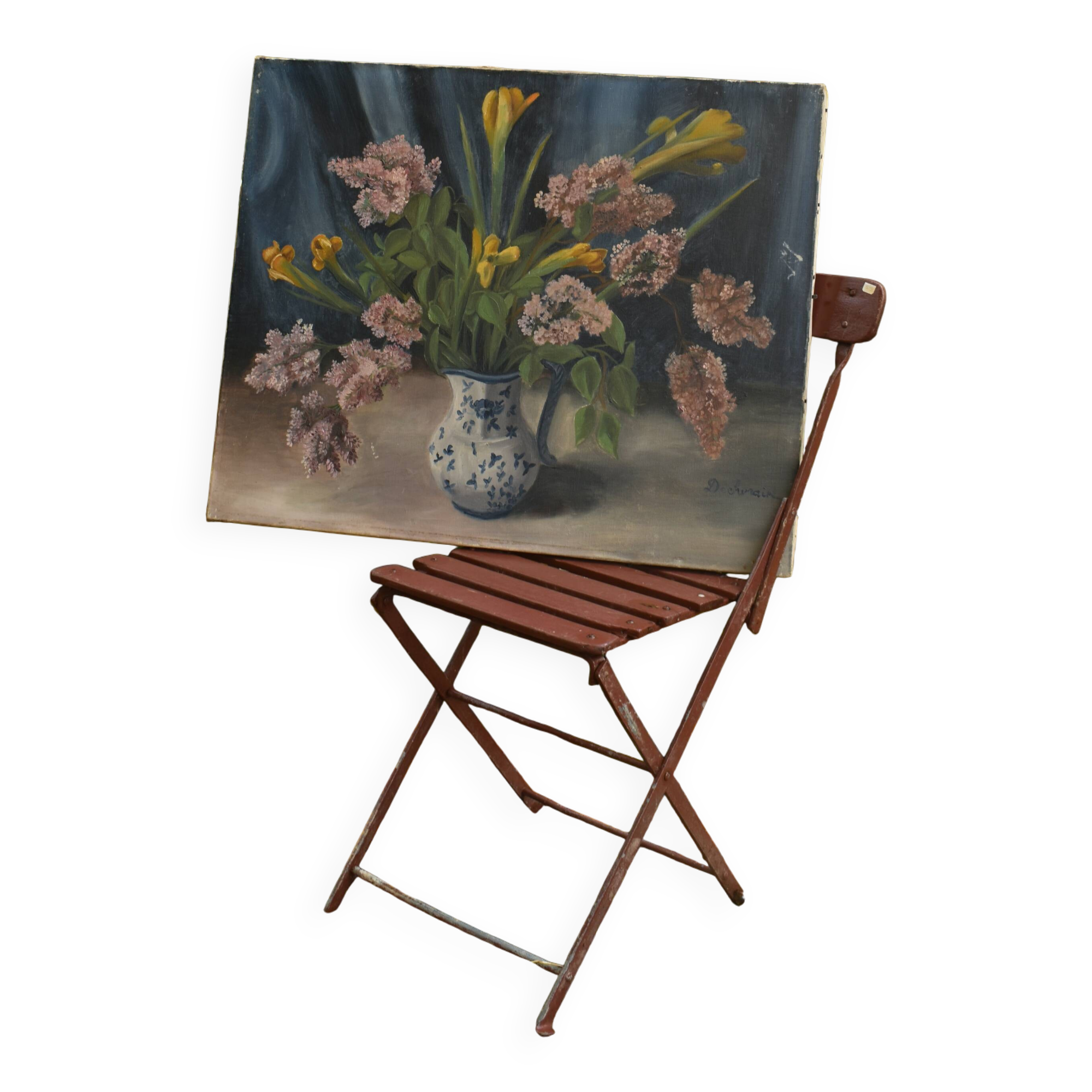 Oil painting on canvas, still life by Rollande Déchorain