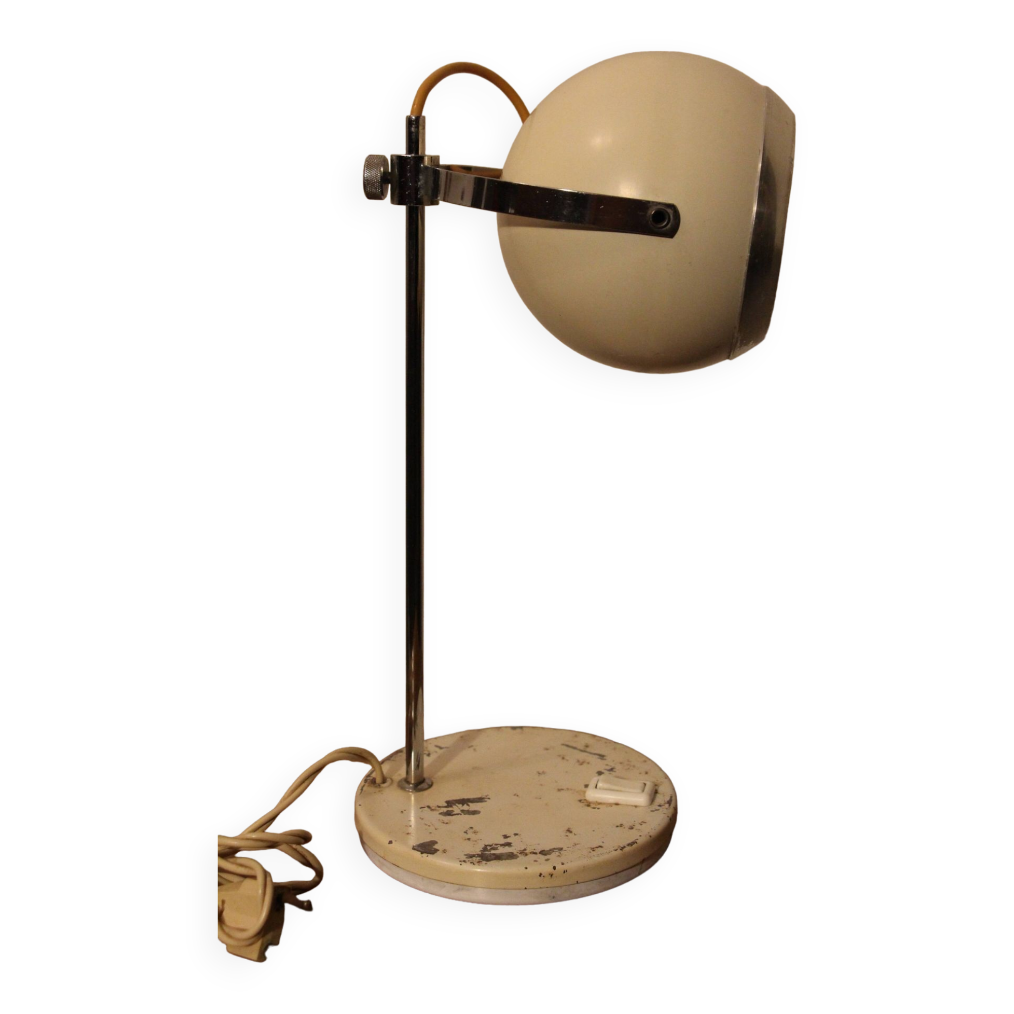 White eyeball desk lamp 60's