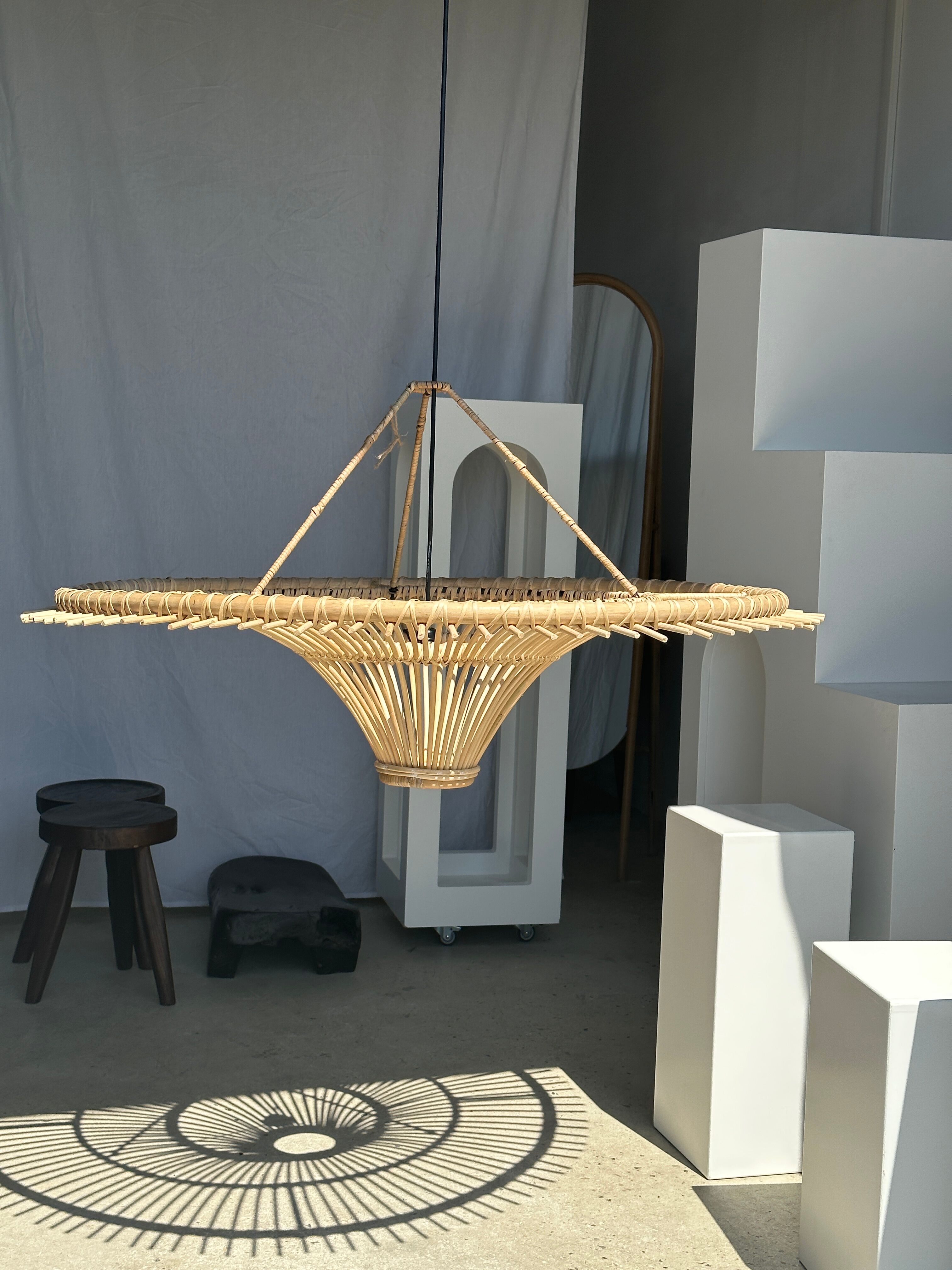 Suspension rattan saucer iron frame D:120 H:60