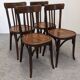 Set of 4 Baumann bistro chairs in bent beech, France circa 1930.