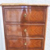Louis XV style chest of drawers in precious wood veneer.