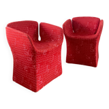 2 fauteuils Moroso Bloomy rouge