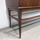 Scandinavian highboard in Rio rosewood.