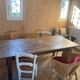 Vintage wooden farmhouse table
