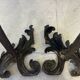 Beautiful pair of bronze andirons - 19th century
