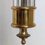 Pair of gilded bronze and plexiglass wall lights