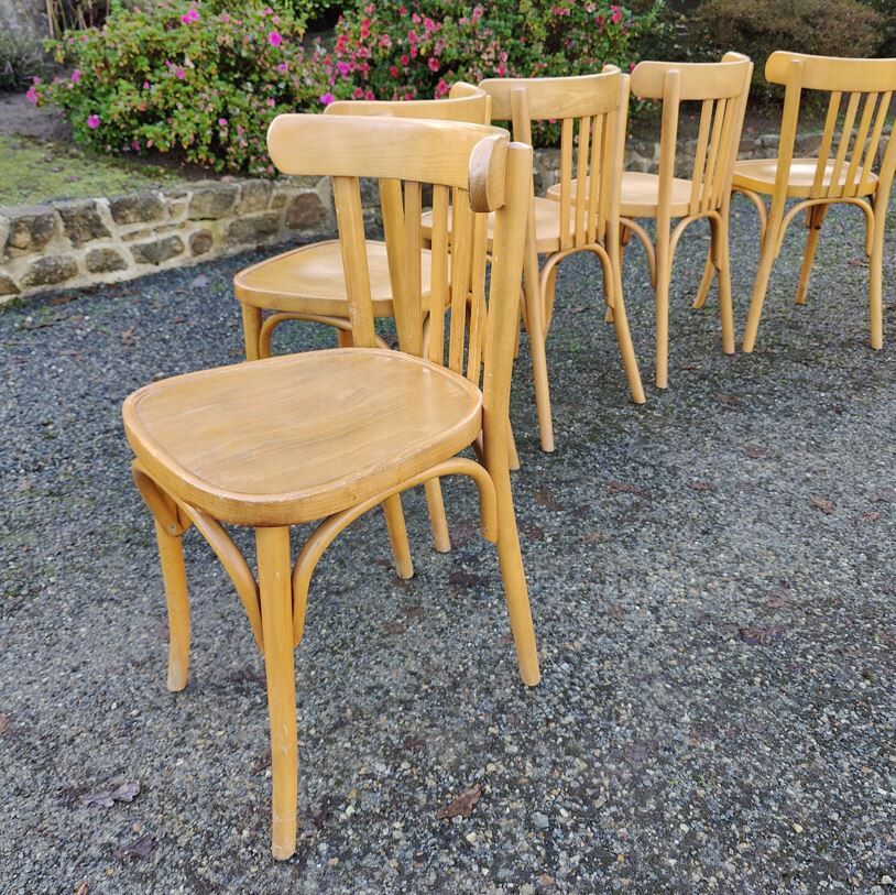 Light wood bistro chairs
