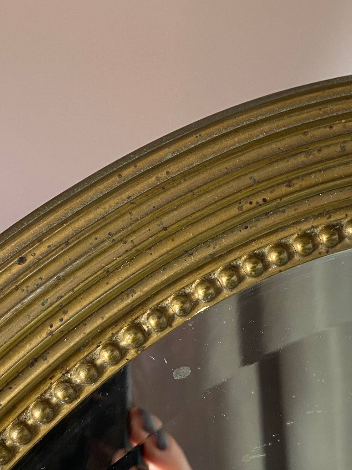 Miroir ovale ancien en bois