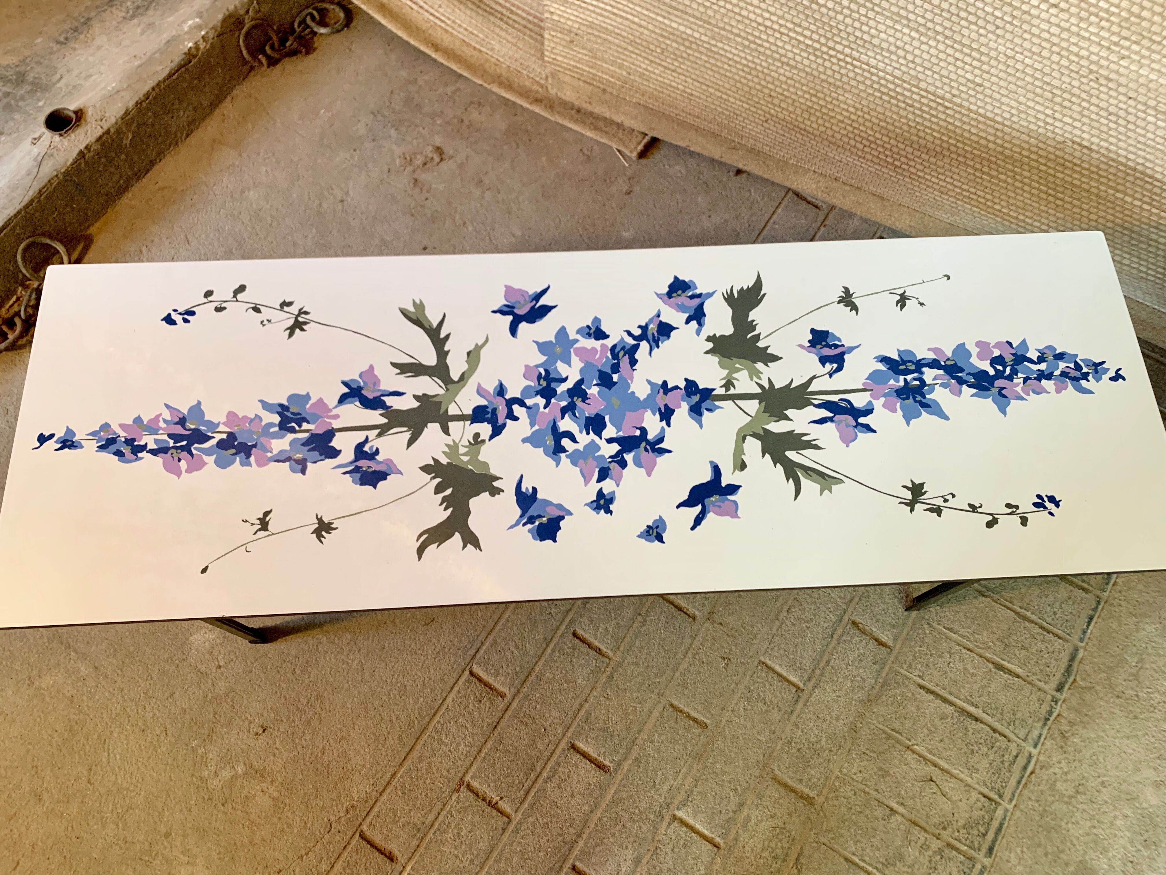Floral-patterned coffee table