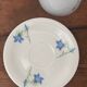 Superb cup and saucer with blue flowers, Limoges porcelain, monkey