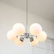 Space-age Italian Sputnik Chrome & Opaline Chandelier, 1970s