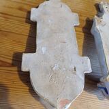 2 19th century earthenware holy water stoups