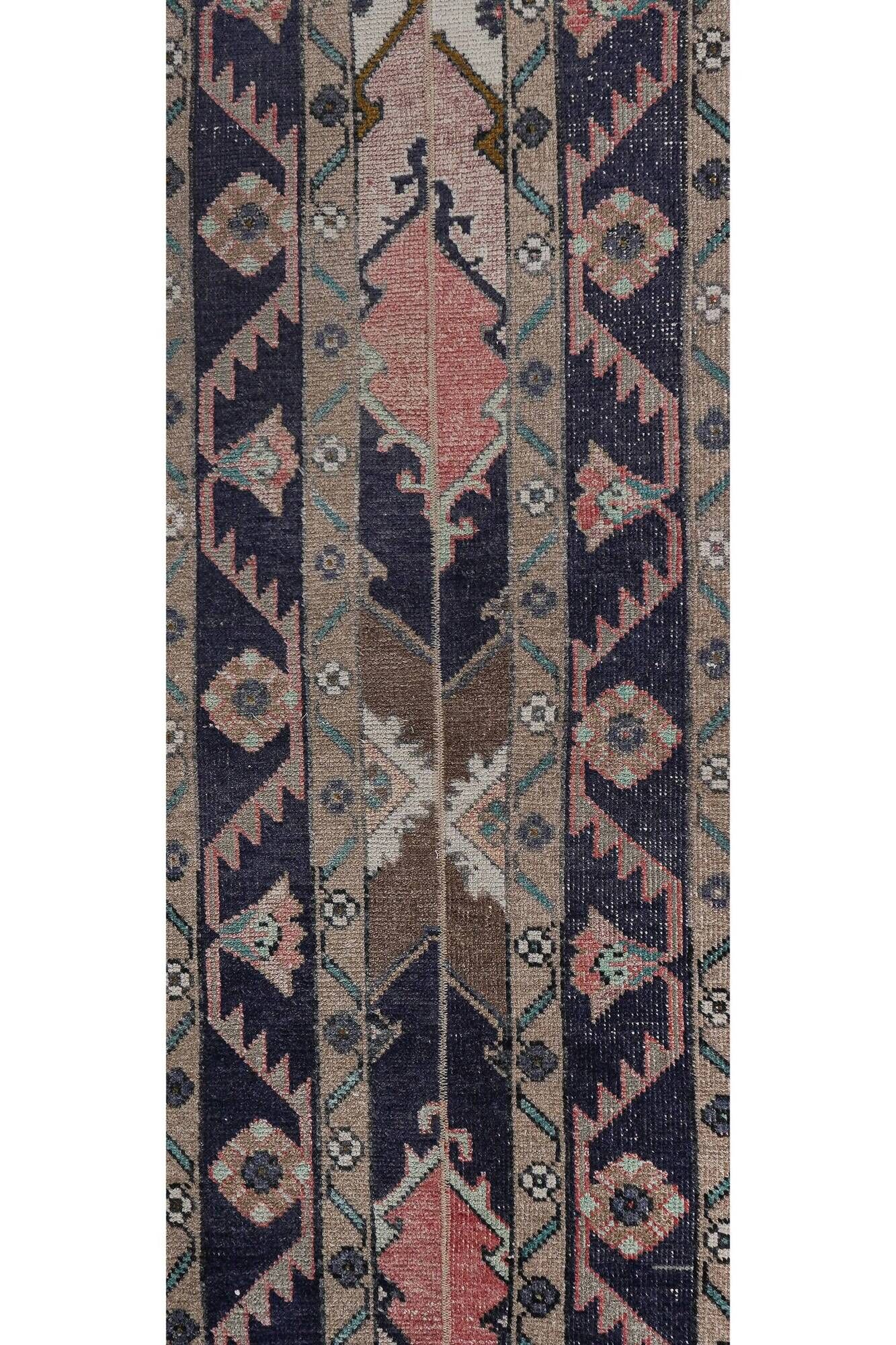 Vintage Turkish hallway rug 54x712 cm