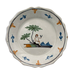 Assiette faience nevers xviiieme
