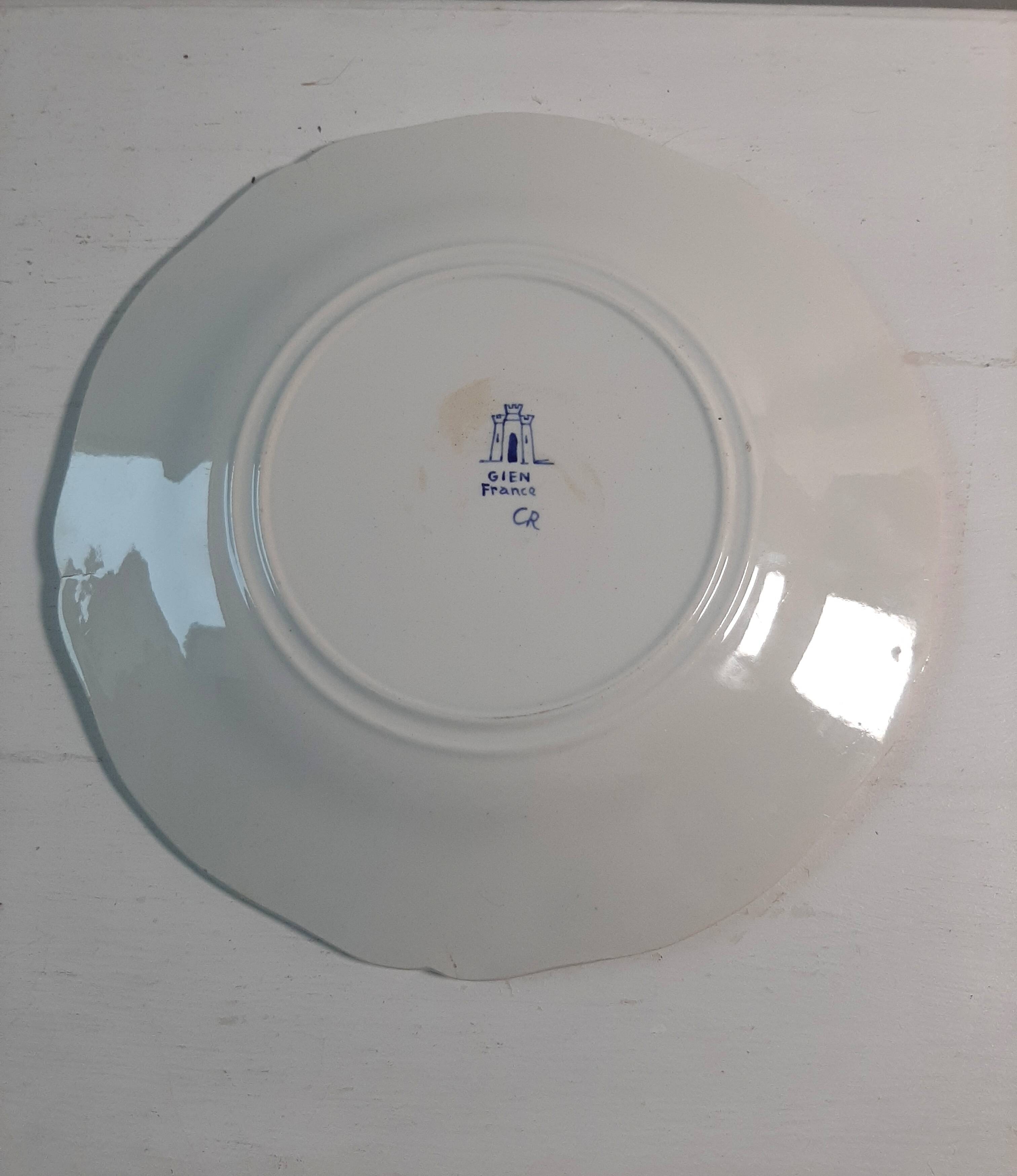 Assiette Gien décor Dionysos