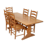 Dining table and 5 chairs of vintage Ercol pine refectory