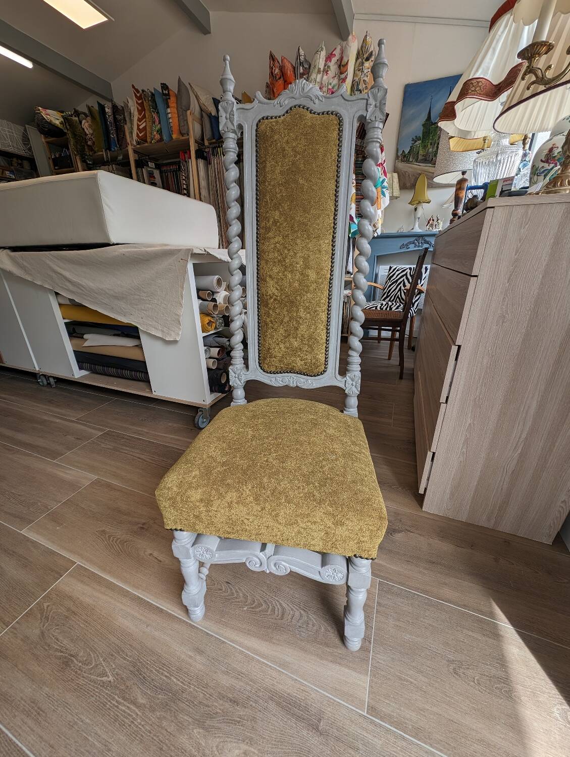 19th century inspired high back chair