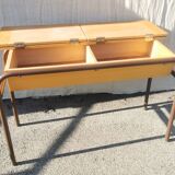 Vintage 2-seater desk with 2 leaves