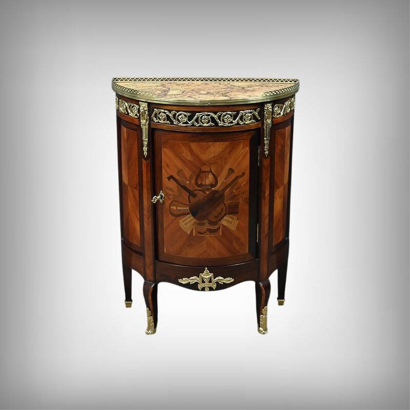 Small living room piece in precious wood marquetry, Louis XVI style – mid-19th century.