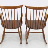Chaise à bascule Illum Wikkelso Gyngestol No. 3 des années 1960 pour Niels Eilersen, 2 articles disponibles