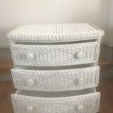 White rattan chest of drawers 1960