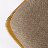 Vintage Beech Wood Kitchen Chair – 1960s German Design, Grey Upholstery