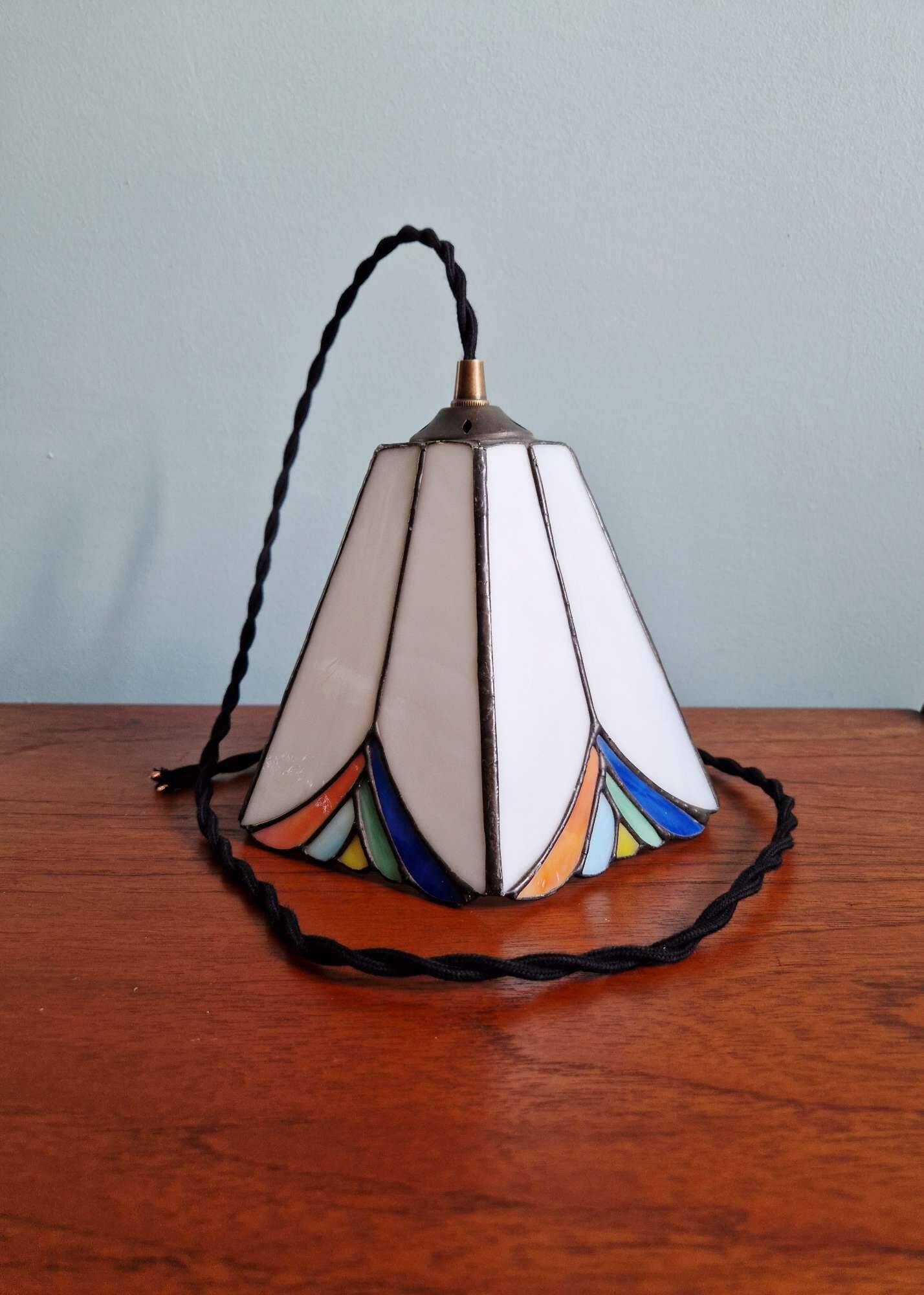 Stained glass pendant light, Tiffany style