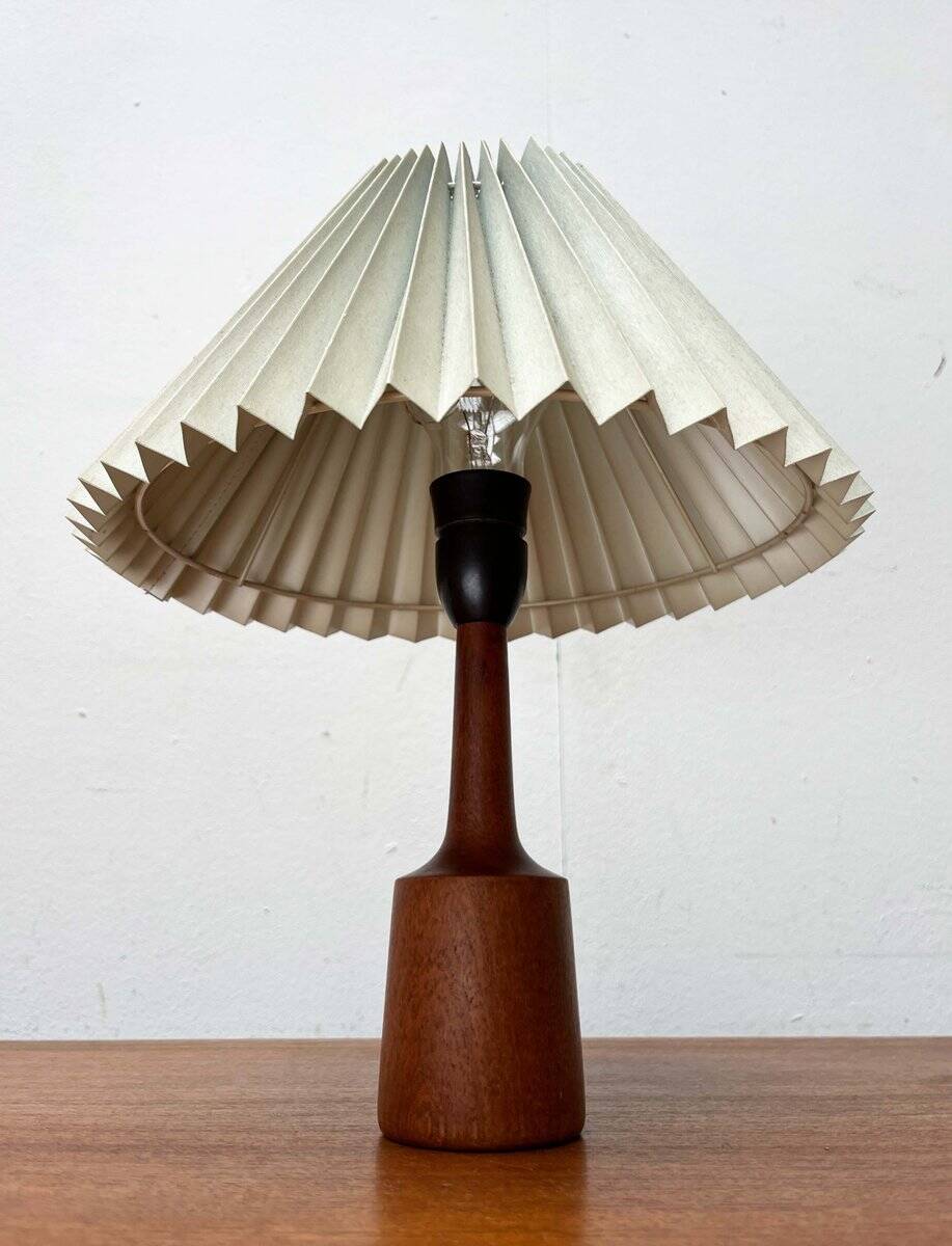 Danish modern teak table lamp from the mid-century, 1960s.