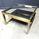 Vintage 23kt gold layered G shaped coffee table by Belgochrom, 1970s