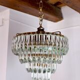 Lustre Venini, 4 niveaux, verre de murano, italie, 1970