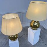 Pair of large vintage brass lamps