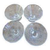 4 petites coupelles en verre cristallin art déco