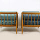 Mid-Century Scandinavian Blue & Turquoise Armchairs, 1960s, Set of 2