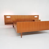 Scandinavian modern teak bed, Denmark 1950's