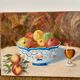 Still life in oil fruit cup