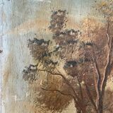 Ancient oil on wood painting