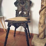 Pair of Louis XIII style chairs in patinated solid oak – piece