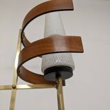 Scandinavian teak and brass chandelier from the 50s/60s
