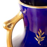 Neo-Classical style porcelain vase, cobal blue, Pinon-Heuzé 1930.