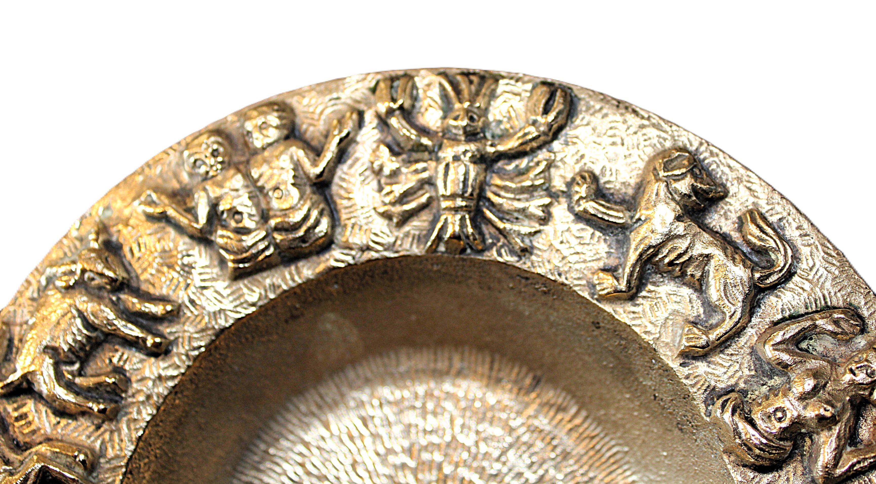 Bronze zodiac ashtray and pocket tray