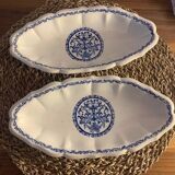2 small oval dishes in Gien Rouan earthenware