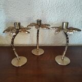 3 candlesticks in the shape of super deco palm trees
