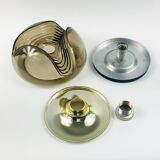 Large Space Age 'Wave' Model Glass Flush Mount by Koch & Lowy for Peill&Putzler, Germany, 1960s/70s