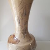 Large ceramic vase with floral motif - Signed La roue Vallauris - H 38 cm
