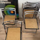 Set of 6 Italian chairs in chrome and cane.