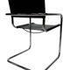 Ensemble vintage de 6 chaises à structure tubulaire Mart Stam design cuir